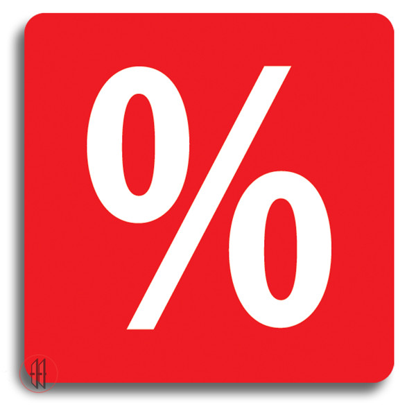Bild von Kunststoff-Displays Preishänger %-Zeichen