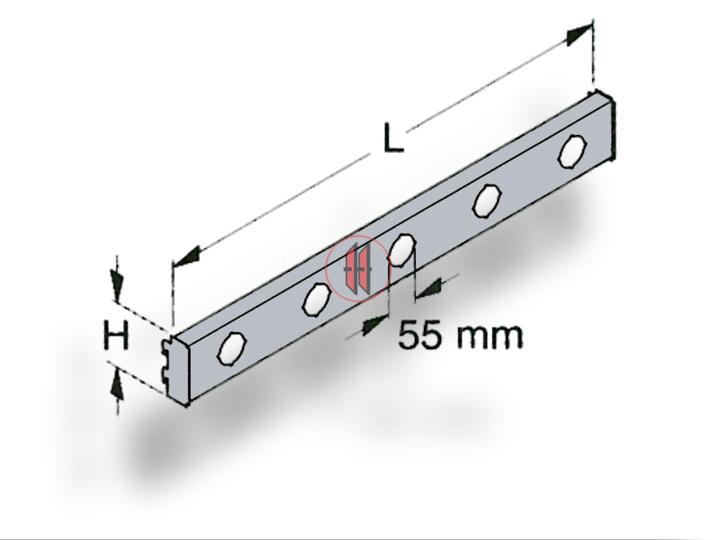 Tegometall Steckdosenleiste zum Einhängen vor die Rückwand. Reinhardt