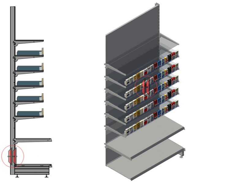 Tegometall Wandregal Zigarettenregal Tabakwarenregal Kioskeinrichtungen